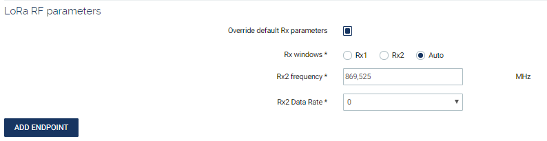 Change default LoRa RF end-device parameters